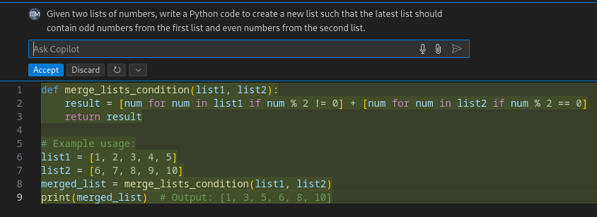 Another Python script generated by Copilot