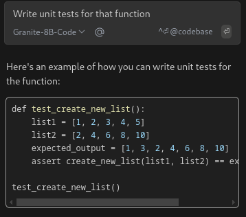 Unit tests generated by Granite